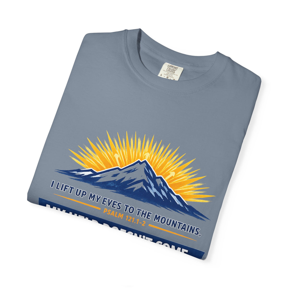 Christian Mountain T-Shirt – "My Help Comes From God" Inspirational Scripture Faith Tee