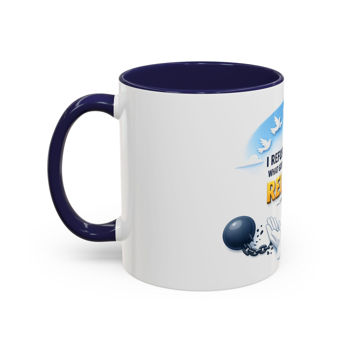 Christian Bible Verse Accent Mug – "Cast Your Burdens" 1 Peter 5:7 Inspirational Coffee Cup (11oz & 15oz)
