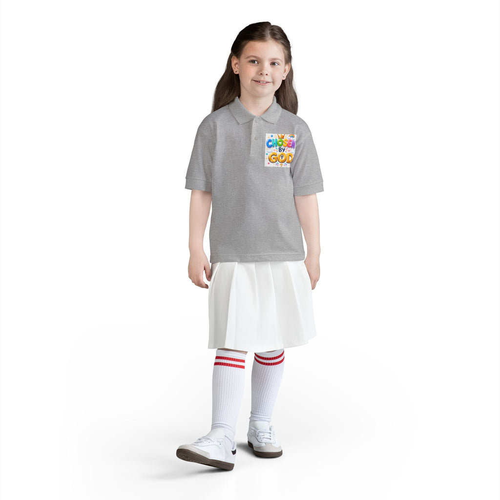 Christian Kids Polo Shirt – "Chosen by God" 1 Peter 2:9 Youth Scripture Tee