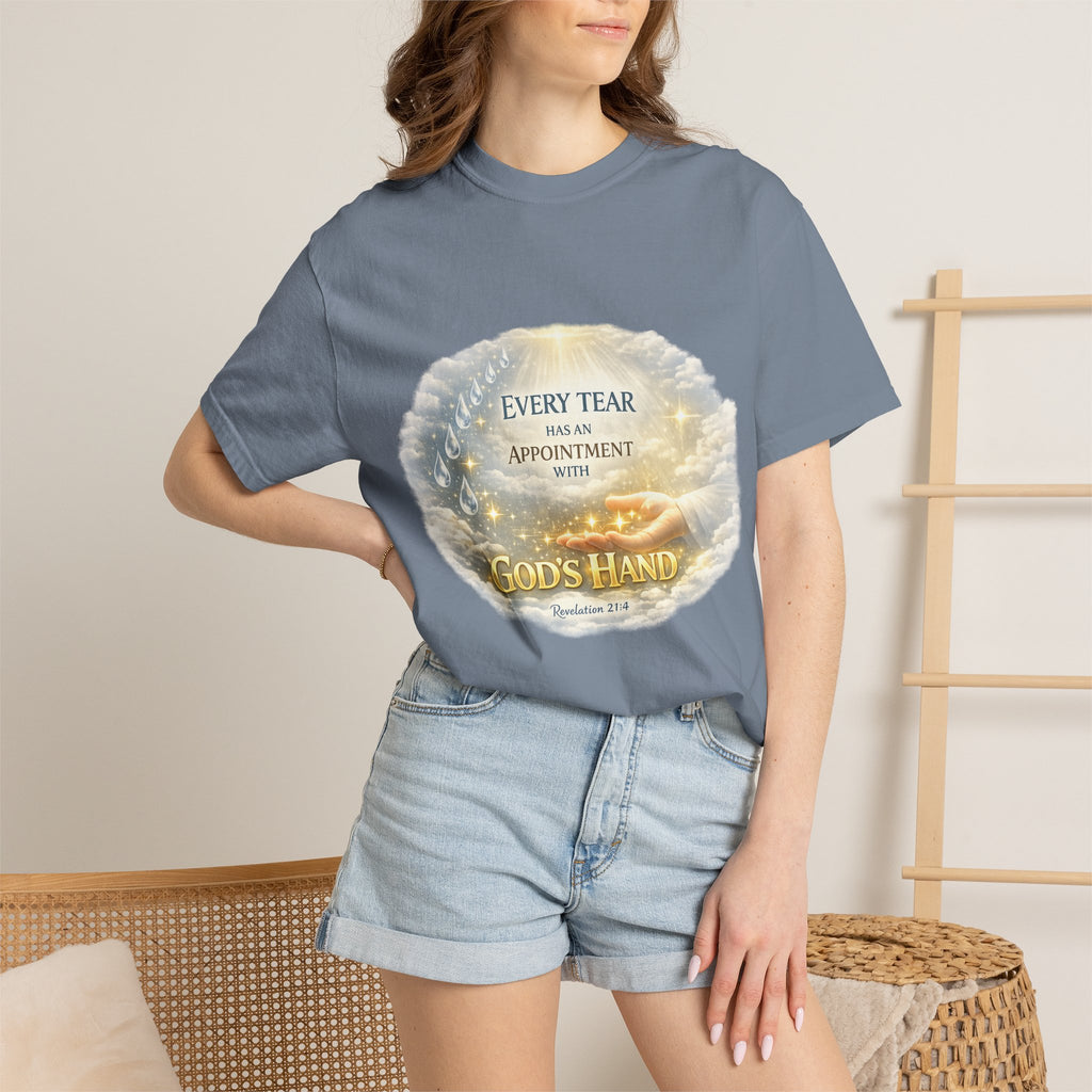 Christian Inspirational T-Shirt – "Every Tear Has an Appointment with God's Hand" Faith Graphic Tee