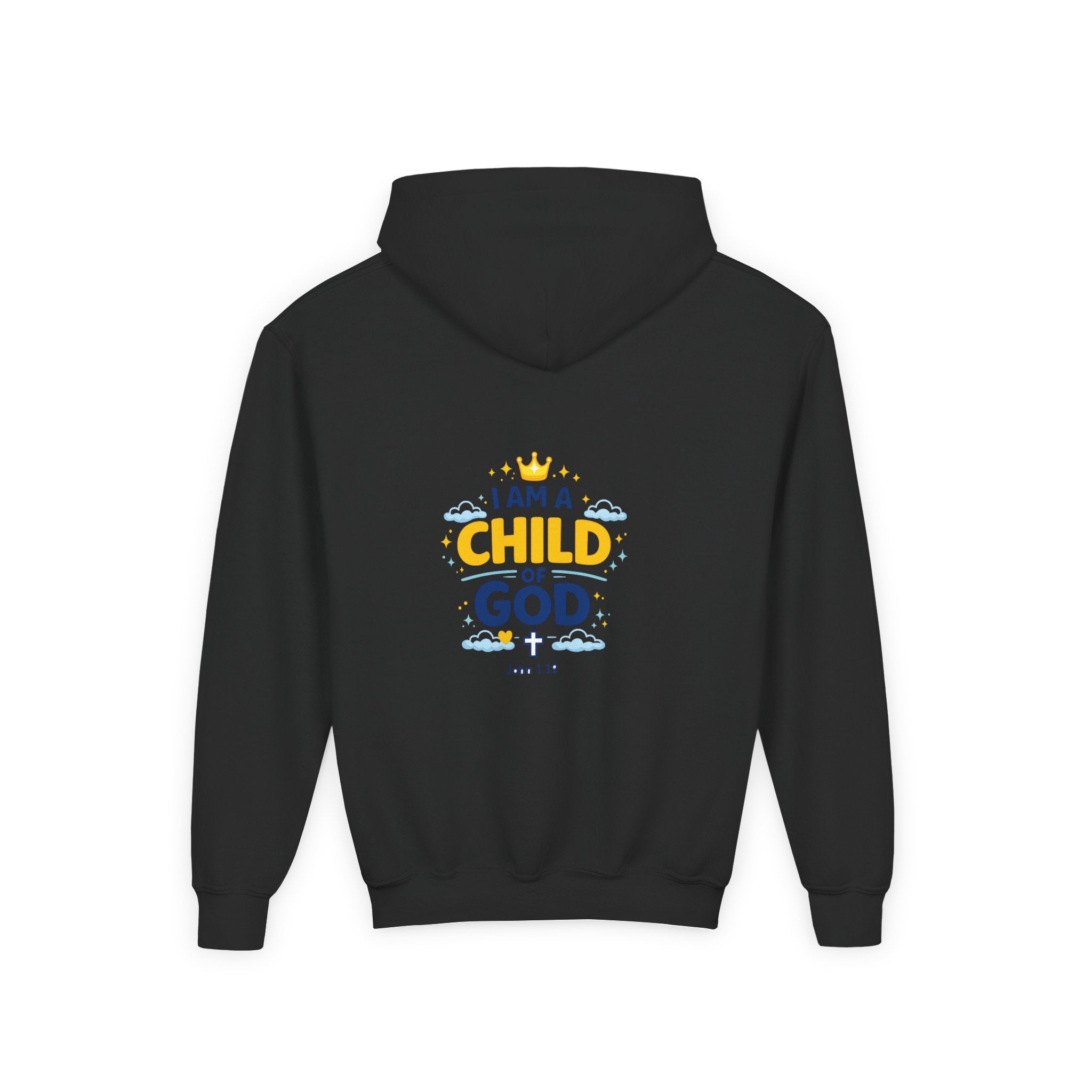 Youth Hoodie — "I Am a Child of God" Christian Kids Pullover (John 1:12)