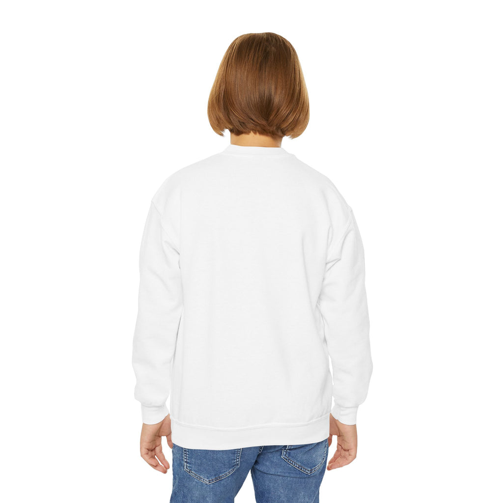 Christian Kids Crewneck Sweatshirt – "The Joy of the Lord Is My Strength" Colorful Floral Faith Pullover