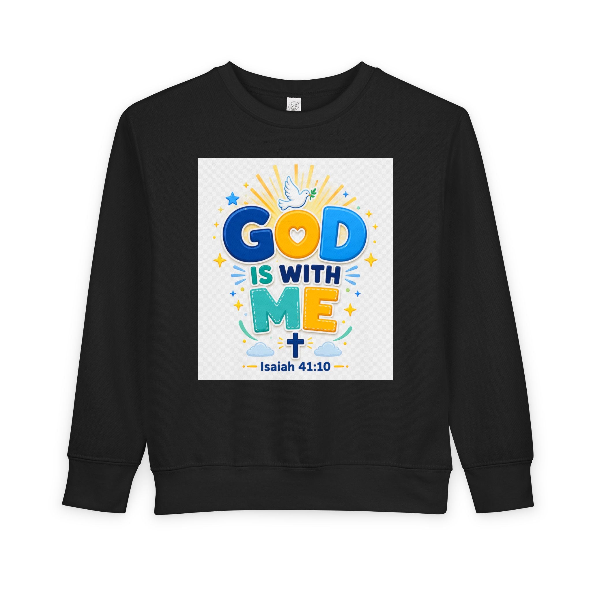 Toddler Sweatshirt - "God Is With Me" Isaiah 41:10 Cute Christian Kids Pullover