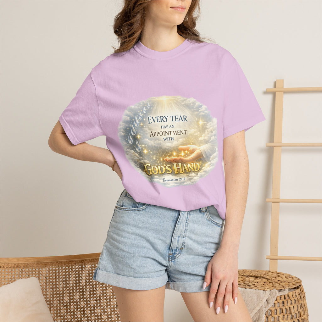 Christian Inspirational T-Shirt – "Every Tear Has an Appointment with God's Hand" Faith Graphic Tee