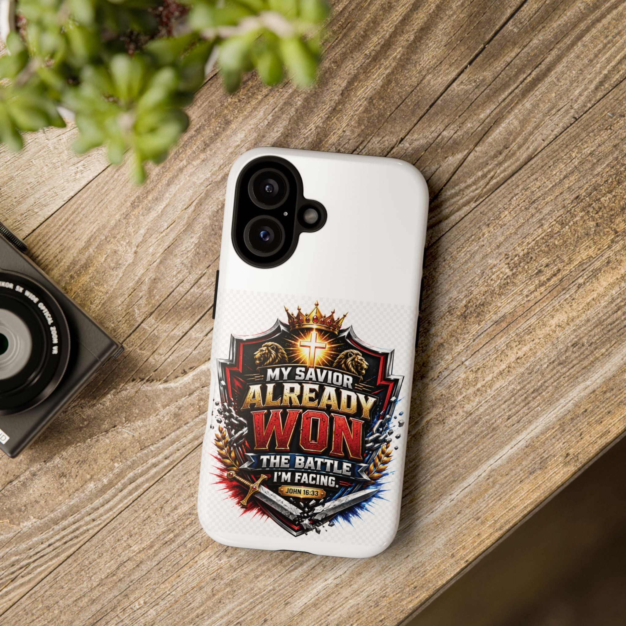 Phone Case - "My Savior Already Won" Christian Faith Protective Tough Case
