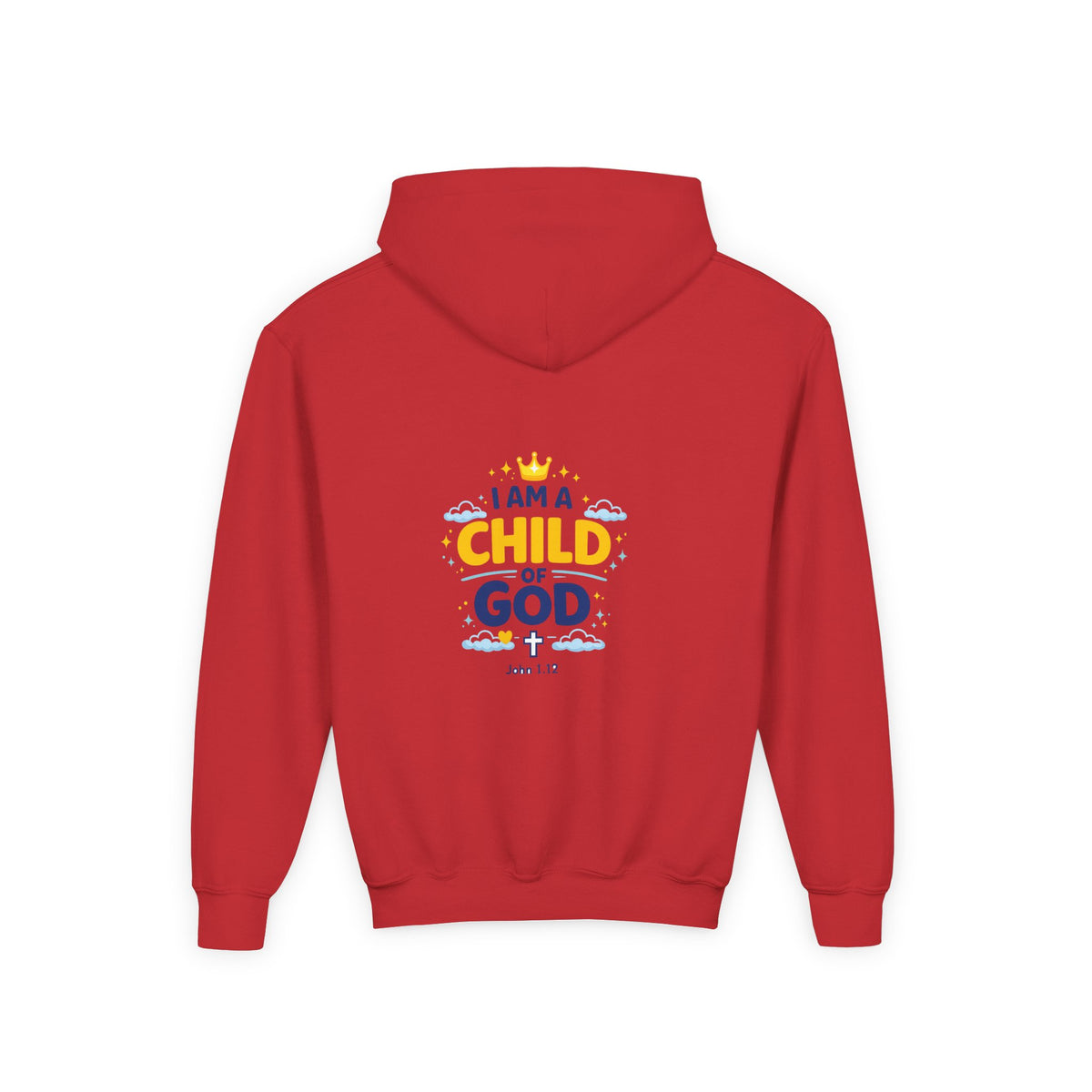 Youth Hoodie — "I Am a Child of God" Christian Kids Pullover (John 1:12)