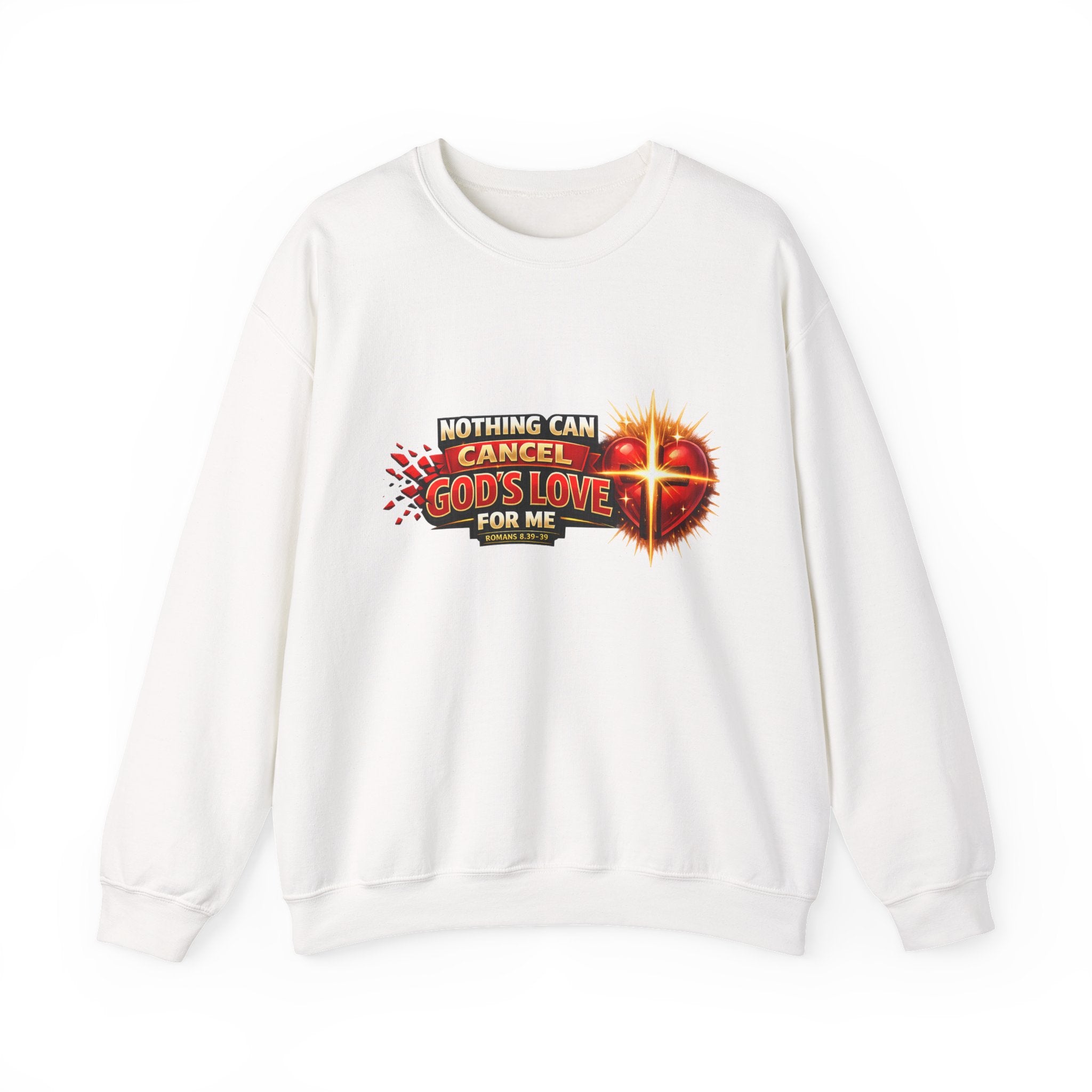 Christian Faith Crewneck Sweatshirt – "Nothing Can Cancel God's Love for Me" Inspirational Ministry Pullover