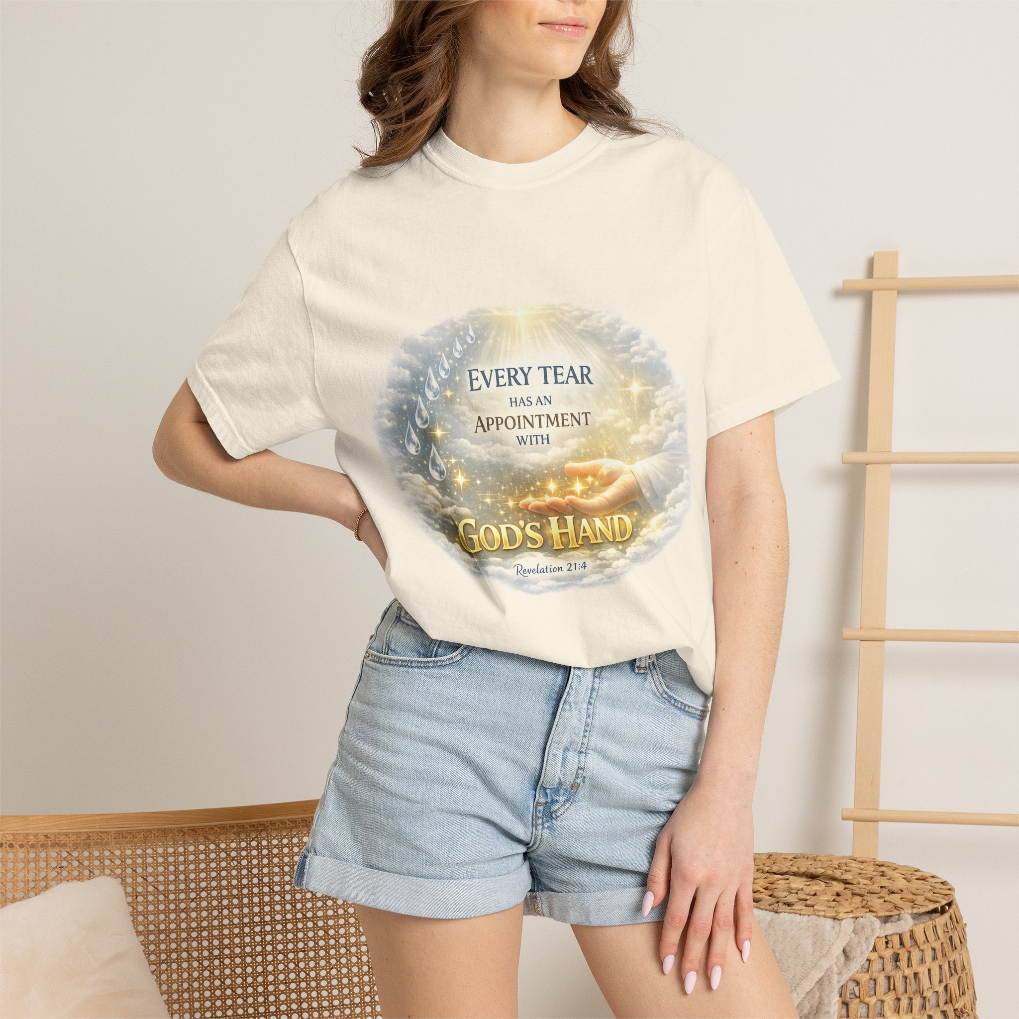 Christian Inspirational T-Shirt – "Every Tear Has an Appointment with God's Hand" Faith Graphic Tee