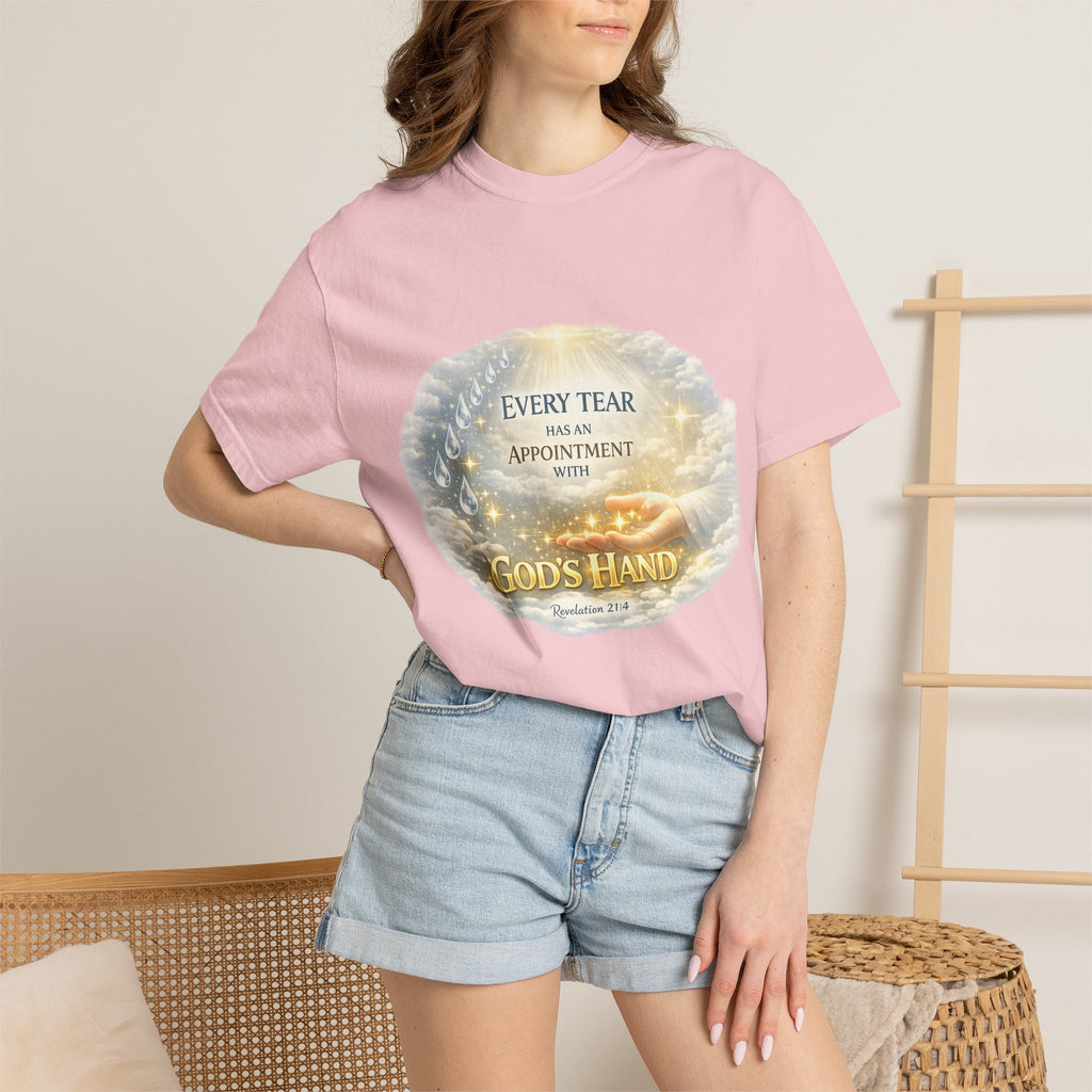 Christian Inspirational T-Shirt – "Every Tear Has an Appointment with God's Hand" Faith Graphic Tee