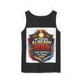 Christian Faith Tank Top — "My Savior Already Won the Battle I'm Facing" Graphic