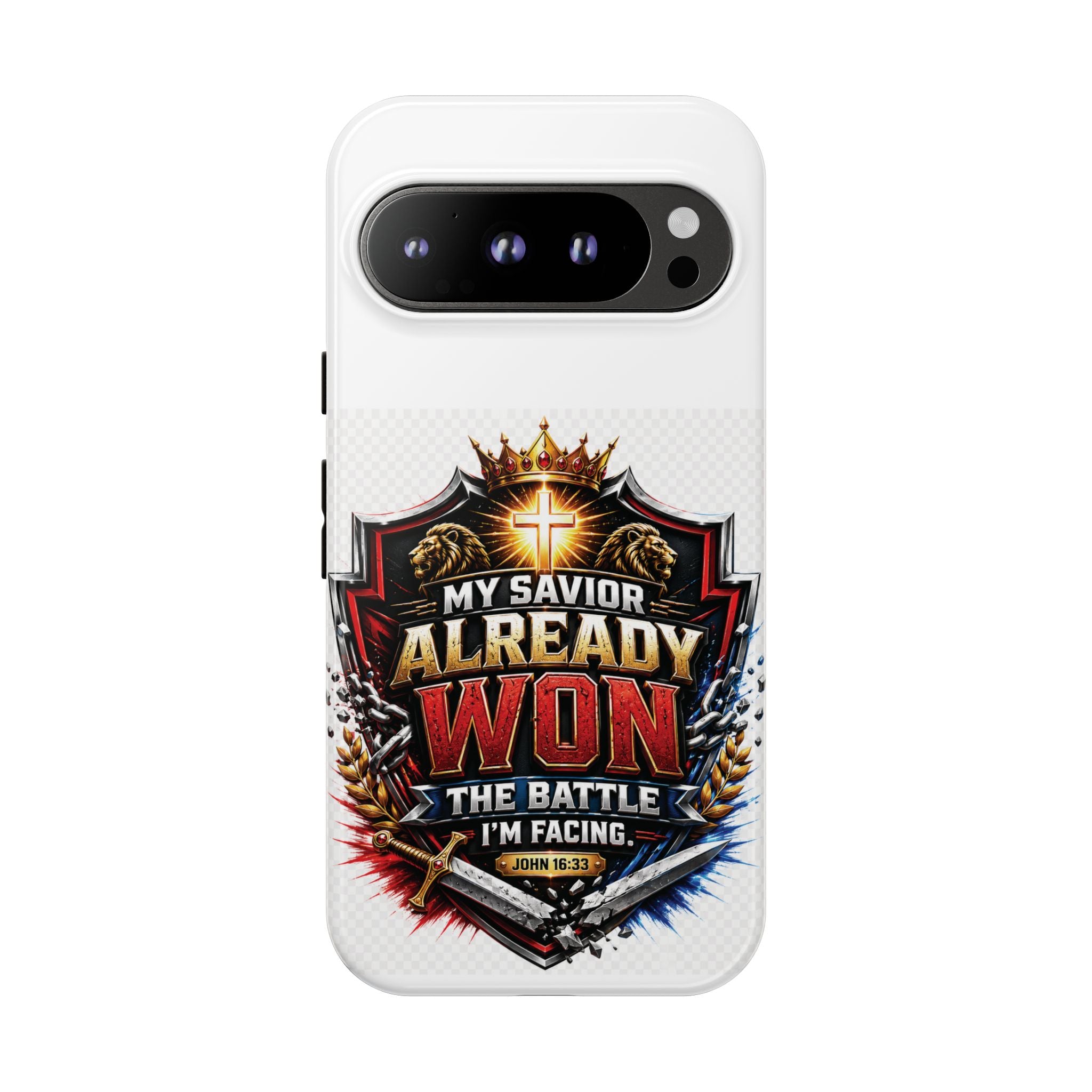 Phone Case - "My Savior Already Won" Christian Faith Protective Tough Case