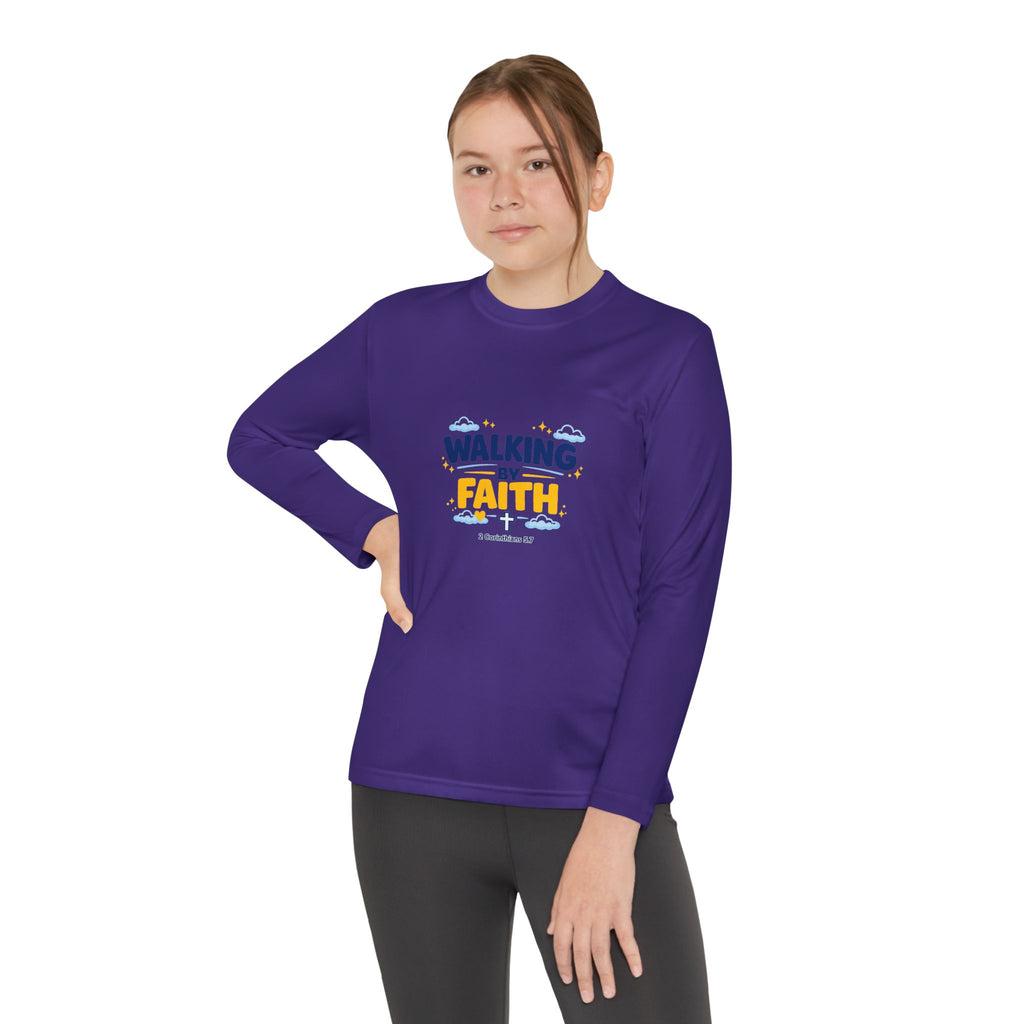 Walking by Faith Youth Long Sleeve Tee