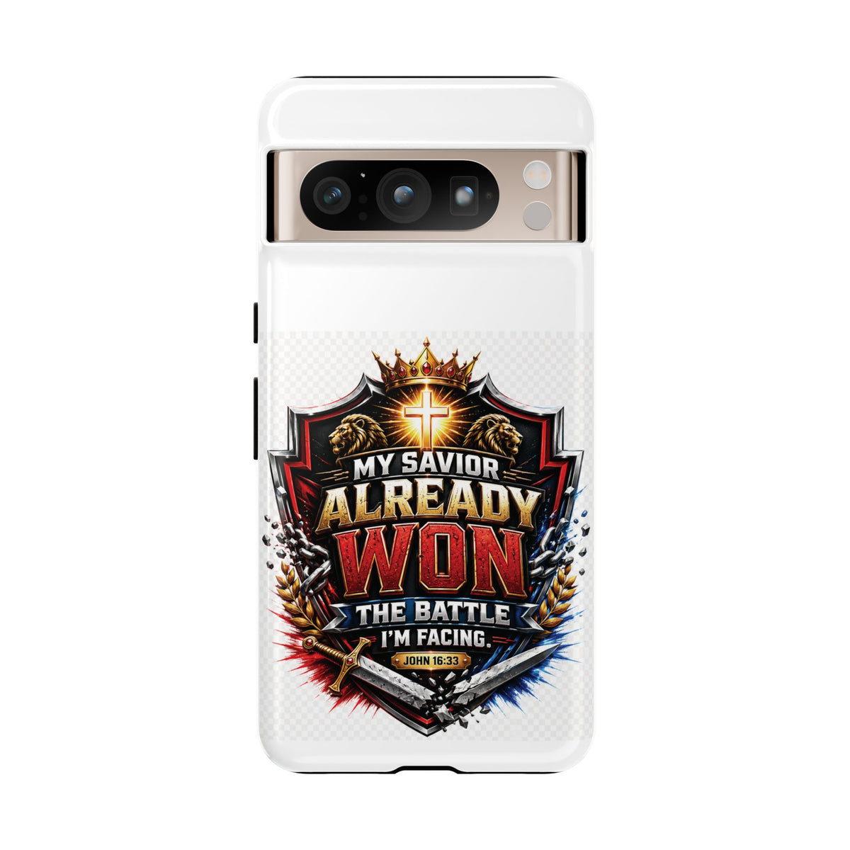 Phone Case - "My Savior Already Won" Christian Faith Protective Tough Case