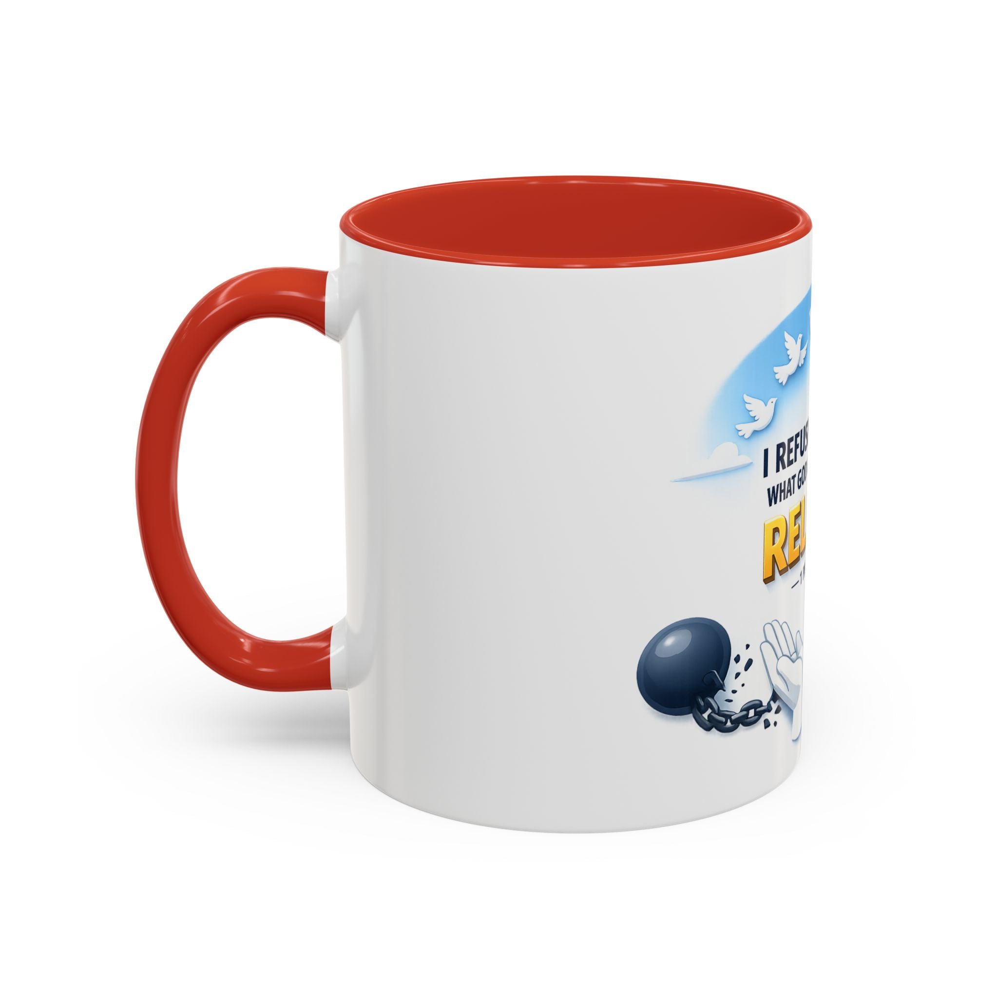 Christian Bible Verse Accent Mug – "Cast Your Burdens" 1 Peter 5:7 Inspirational Coffee Cup (11oz & 15oz)