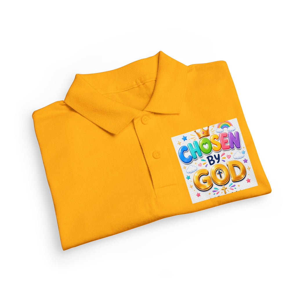 Christian Kids Polo Shirt – "Chosen by God" 1 Peter 2:9 Youth Scripture Tee