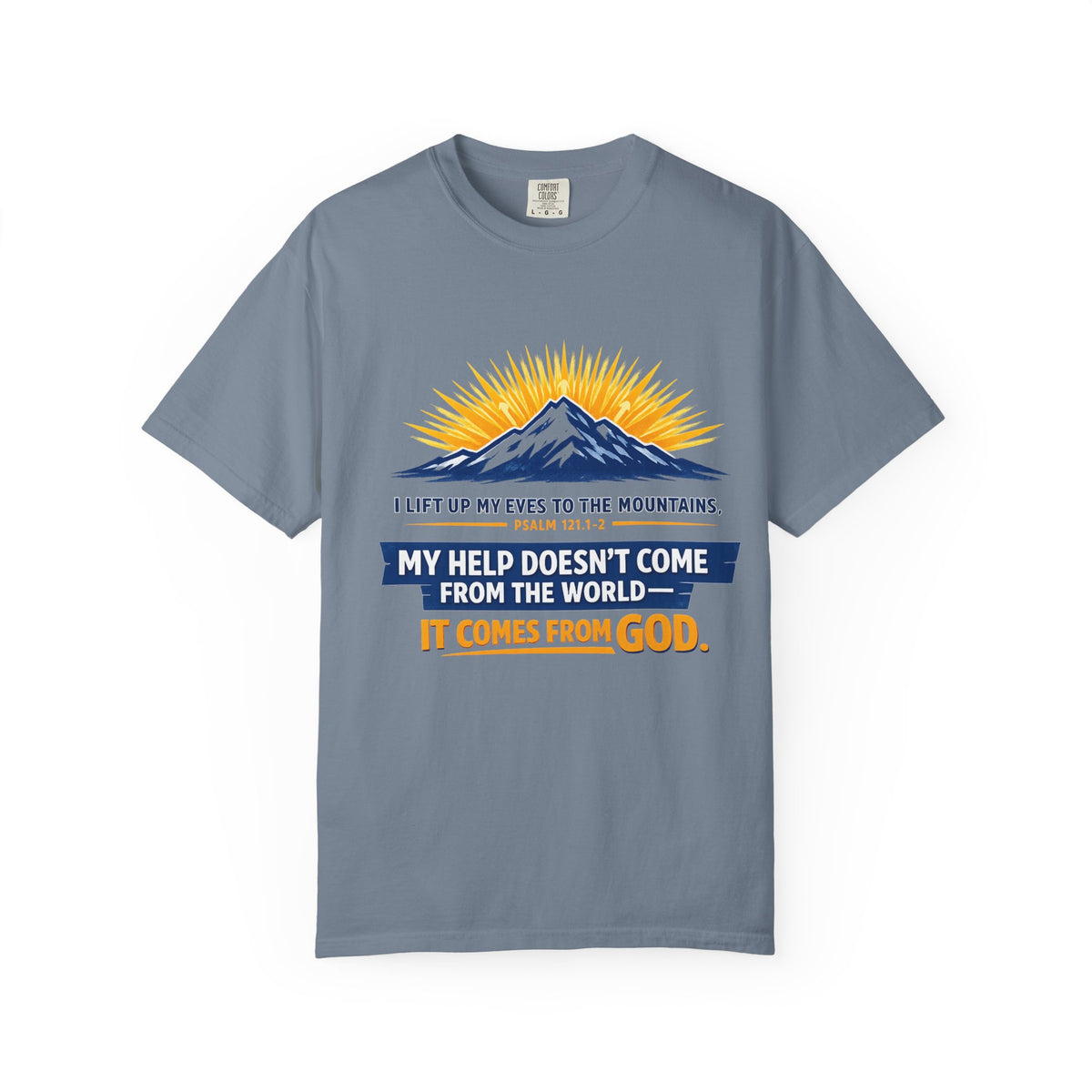 Christian Mountain T-Shirt – "My Help Comes From God" Inspirational Scripture Faith Tee