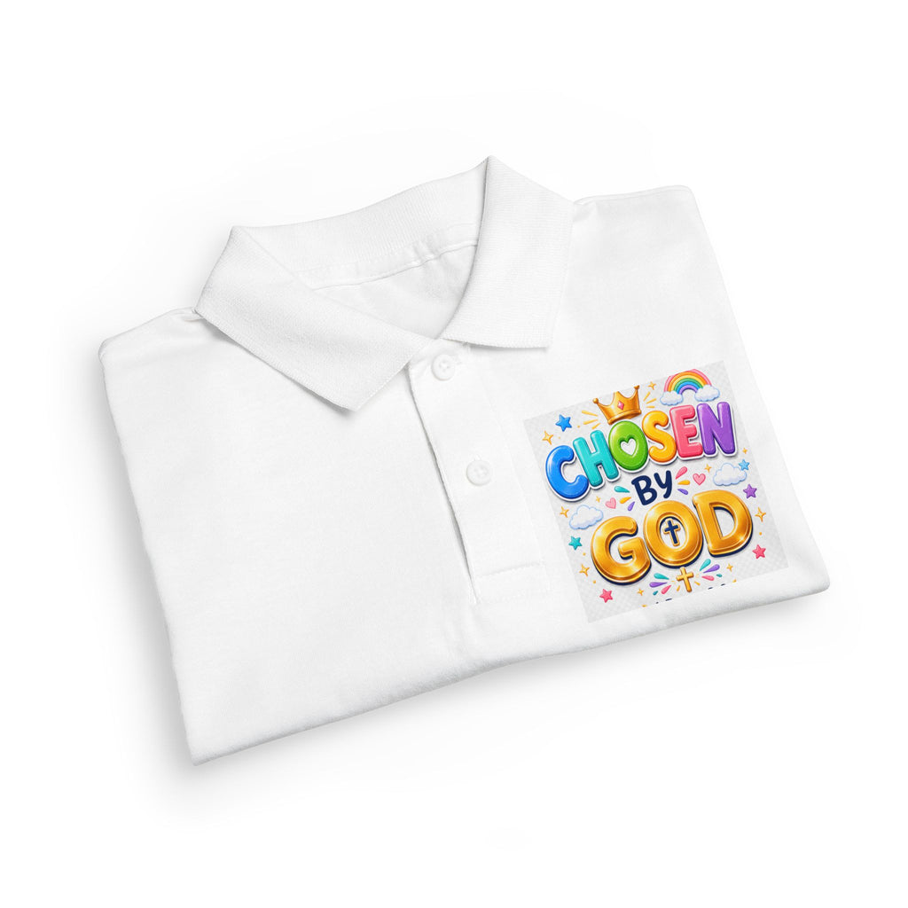 Christian Kids Polo Shirt – "Chosen by God" 1 Peter 2:9 Youth Scripture Tee