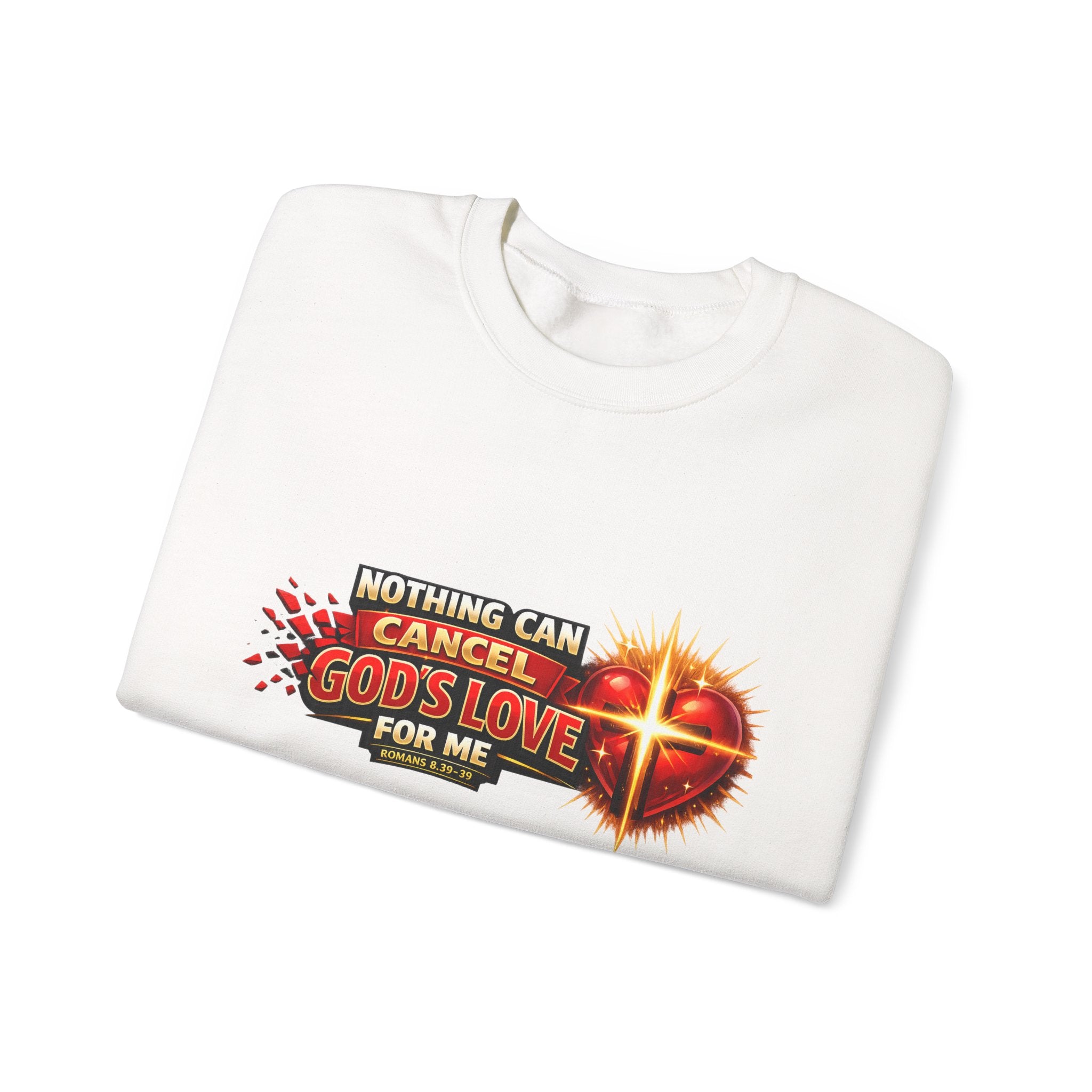 Christian Faith Crewneck Sweatshirt – "Nothing Can Cancel God's Love for Me" Inspirational Ministry Pullover