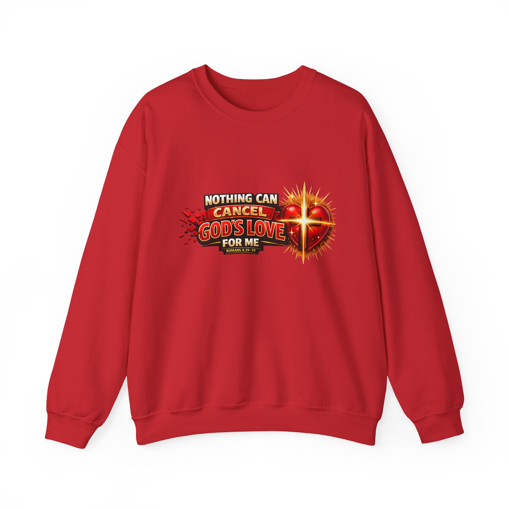 Christian Faith Crewneck Sweatshirt – "Nothing Can Cancel God's Love for Me" Inspirational Ministry Pullover