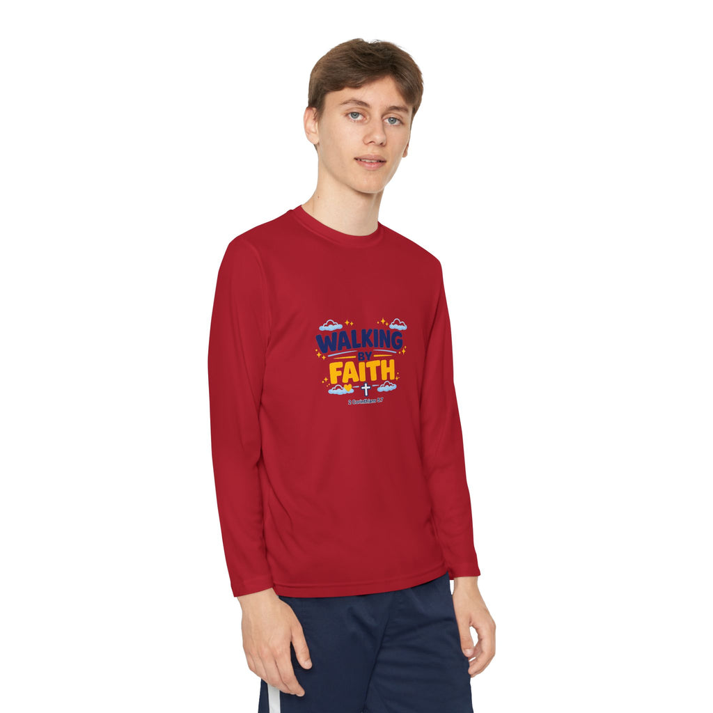 Walking by Faith Youth Long Sleeve Tee