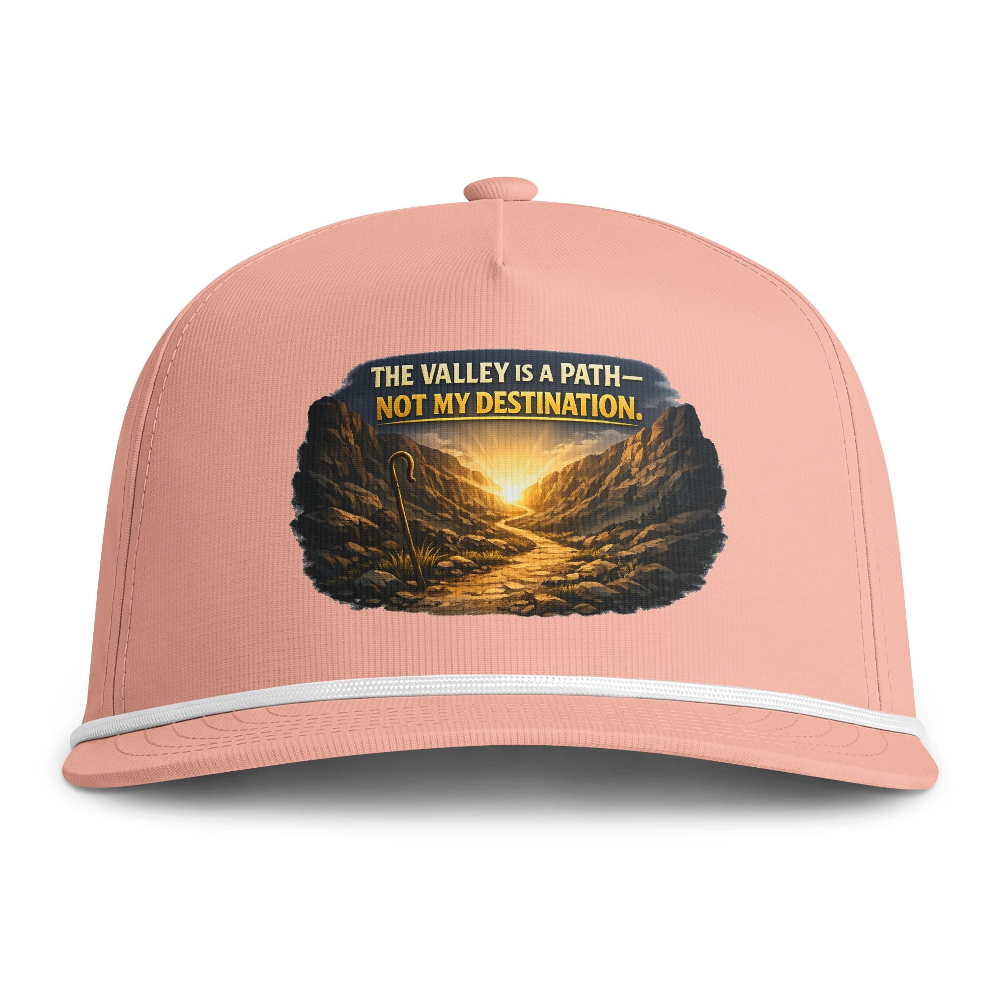 Christian Embroidered Trucker Hat – "The Valley Is a Path, Not My Destination" Faith Snapback Cap