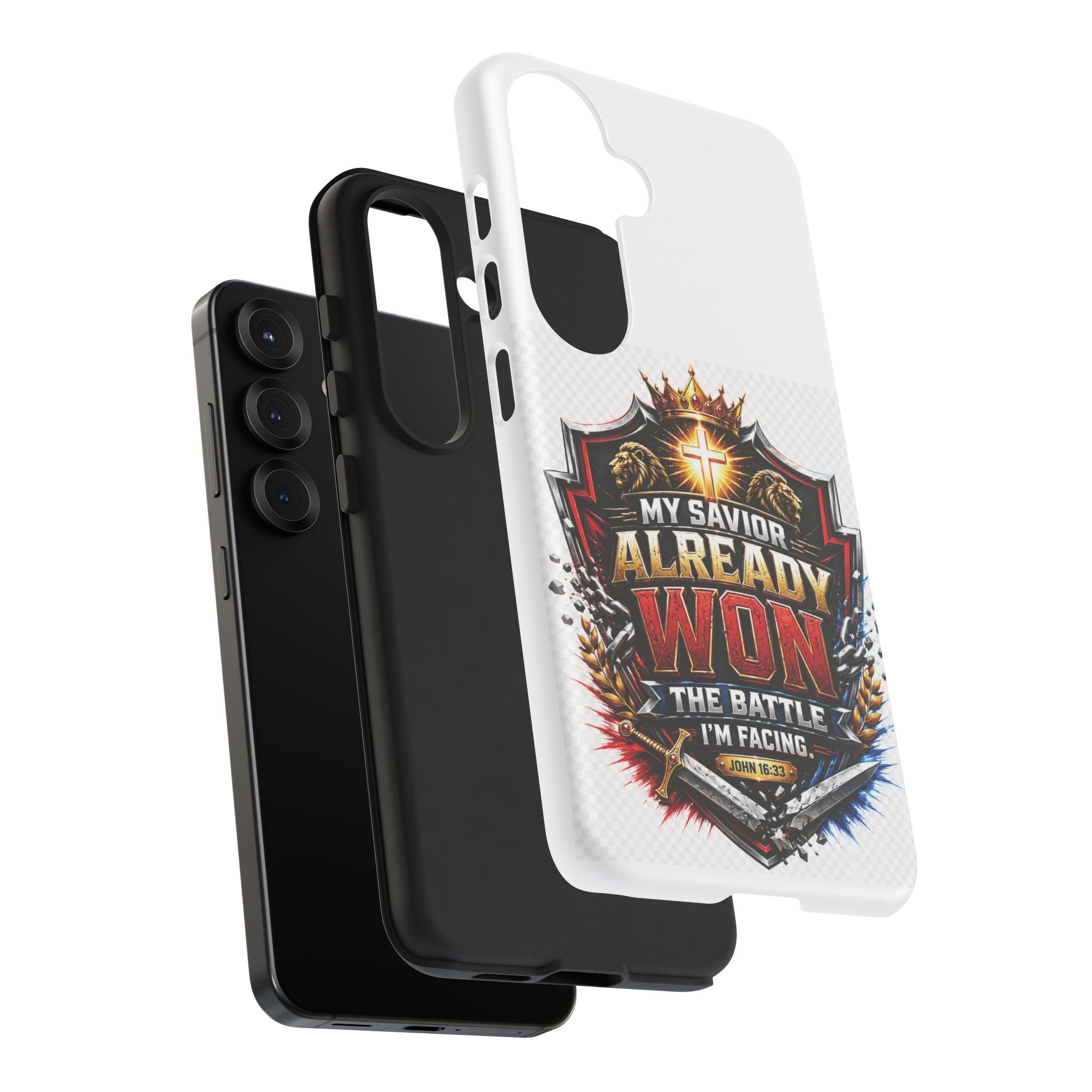 Phone Case - "My Savior Already Won" Christian Faith Protective Tough Case