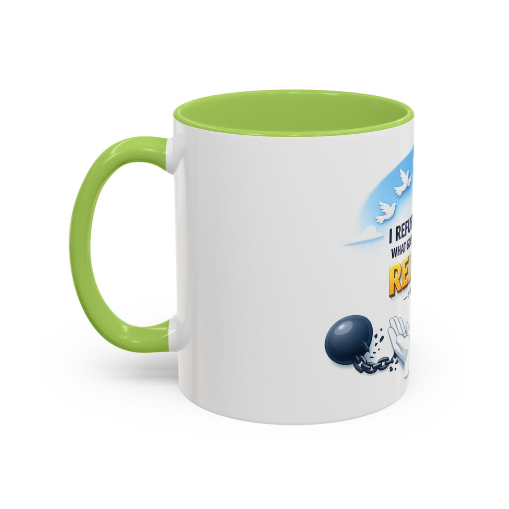 Christian Bible Verse Accent Mug – "Cast Your Burdens" 1 Peter 5:7 Inspirational Coffee Cup (11oz & 15oz)
