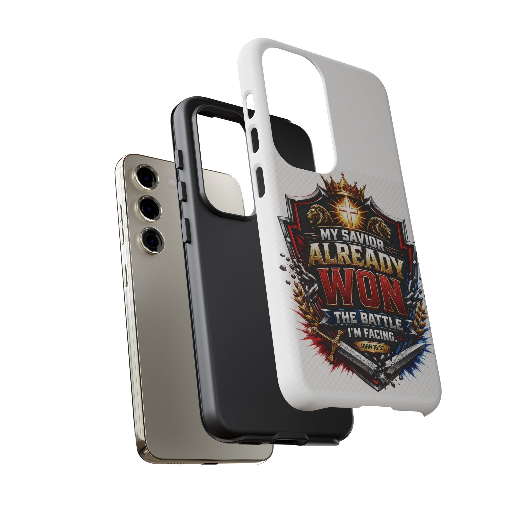 Phone Case - "My Savior Already Won" Christian Faith Protective Tough Case