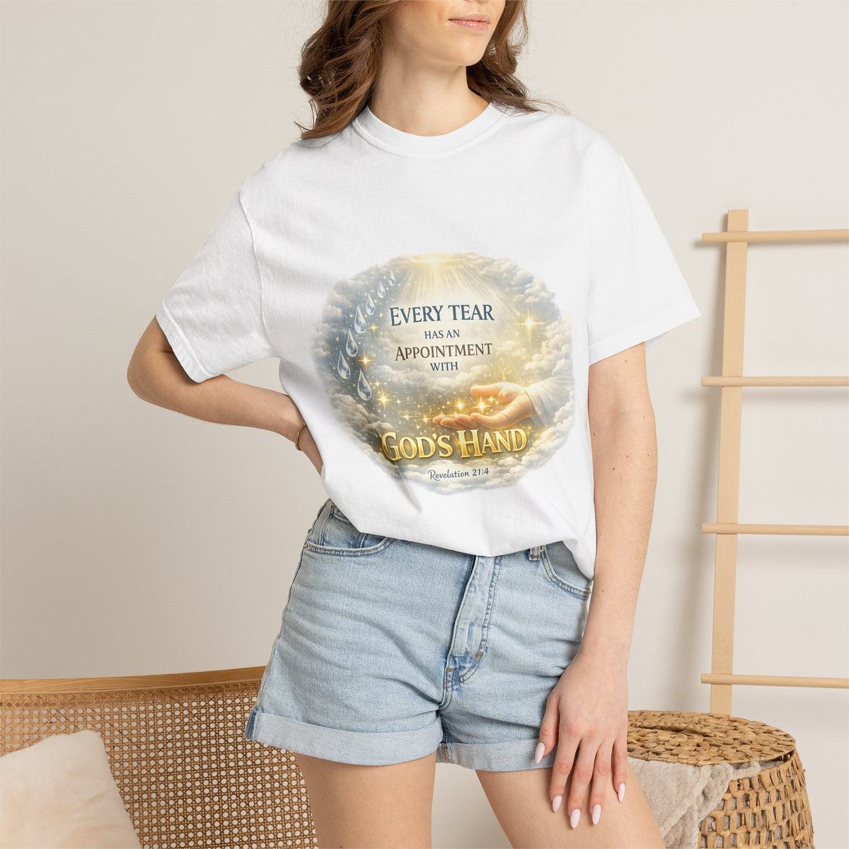 Christian Inspirational T-Shirt – "Every Tear Has an Appointment with God's Hand" Faith Graphic Tee