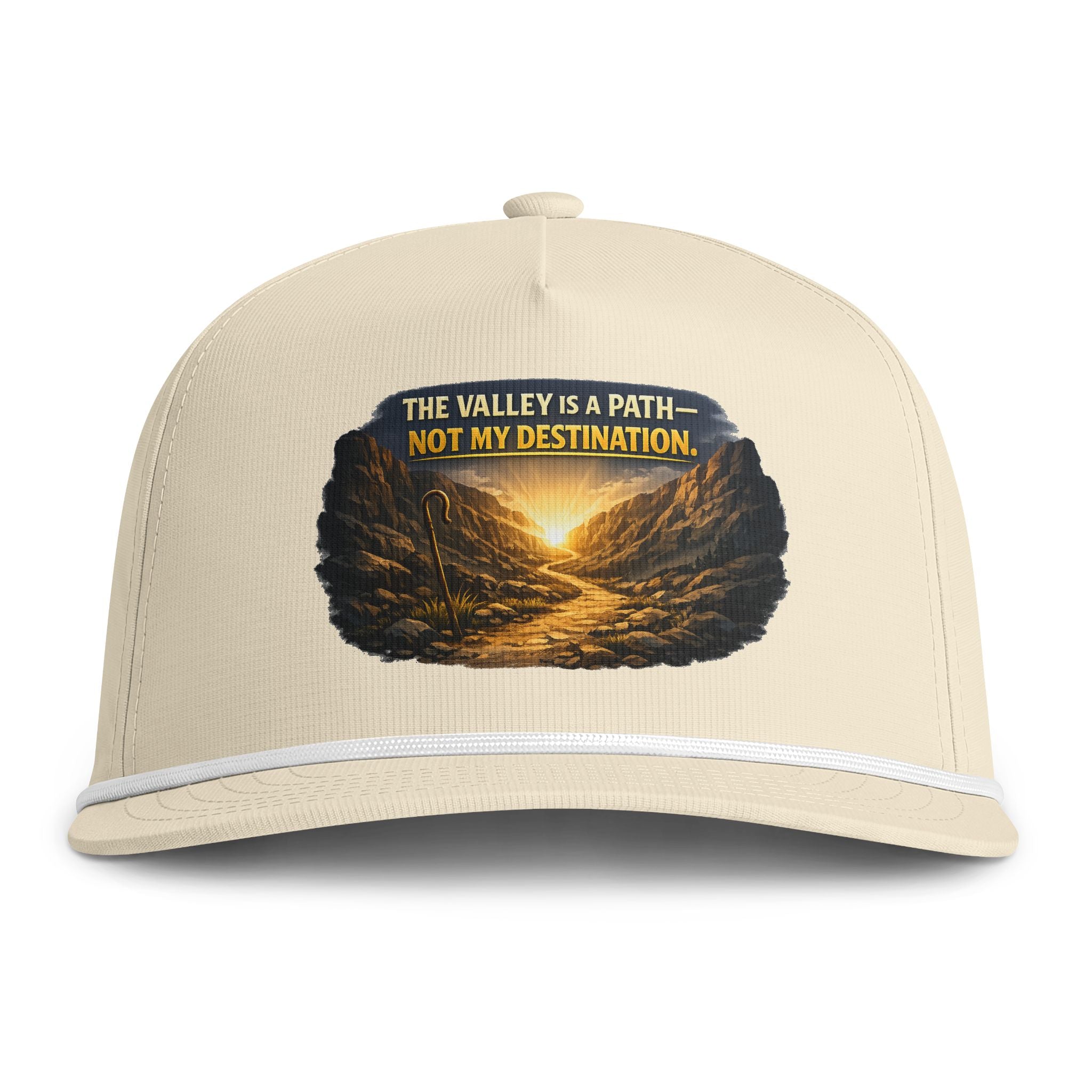 Christian Embroidered Trucker Hat – "The Valley Is a Path, Not My Destination" Faith Snapback Cap