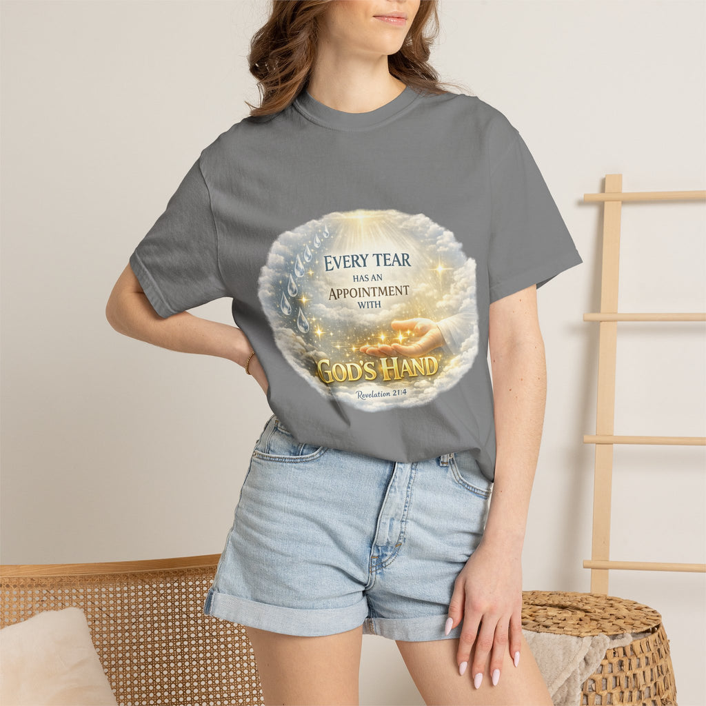 Christian Inspirational T-Shirt – "Every Tear Has an Appointment with God's Hand" Faith Graphic Tee