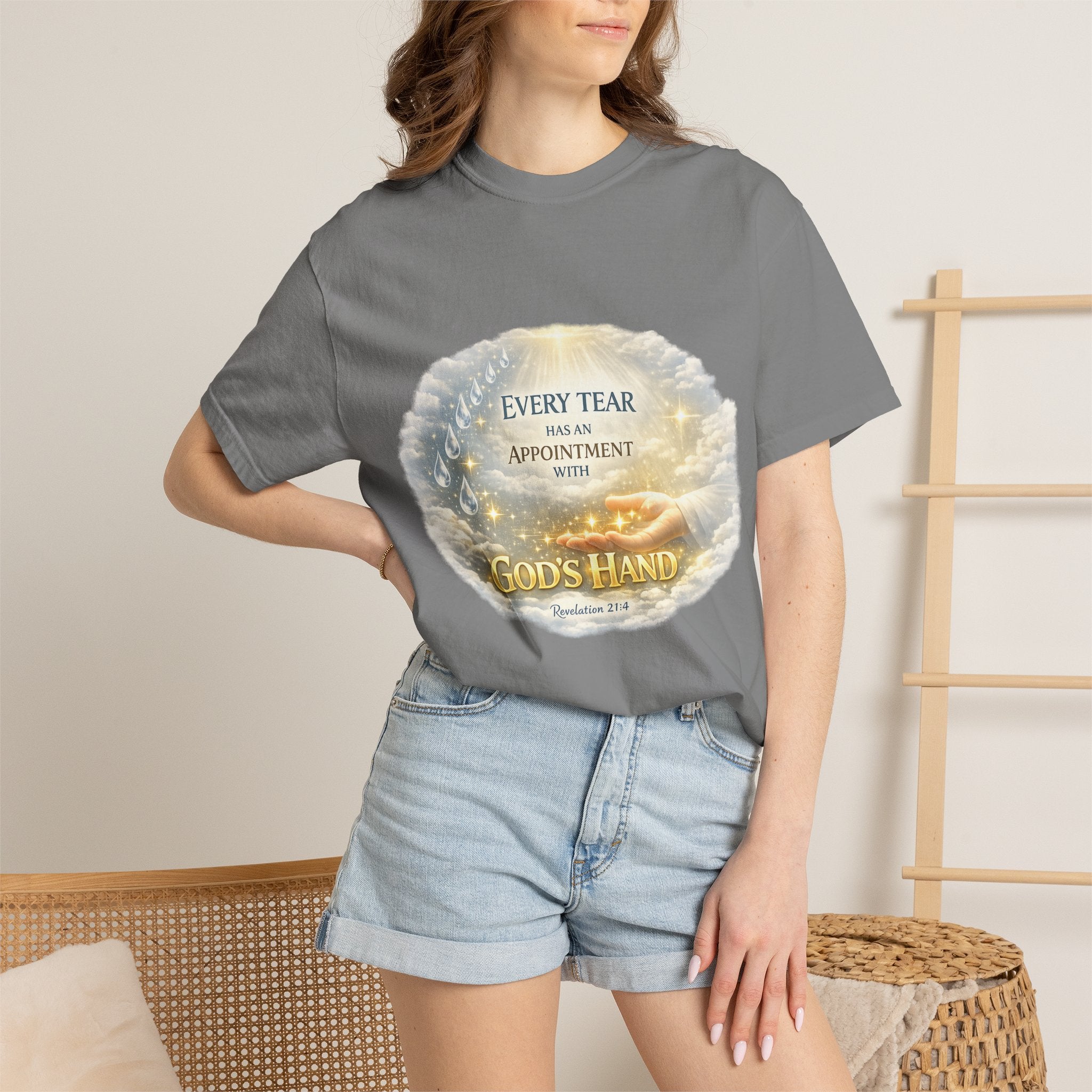 Christian Inspirational T-Shirt – "Every Tear Has an Appointment with God's Hand" Faith Graphic Tee