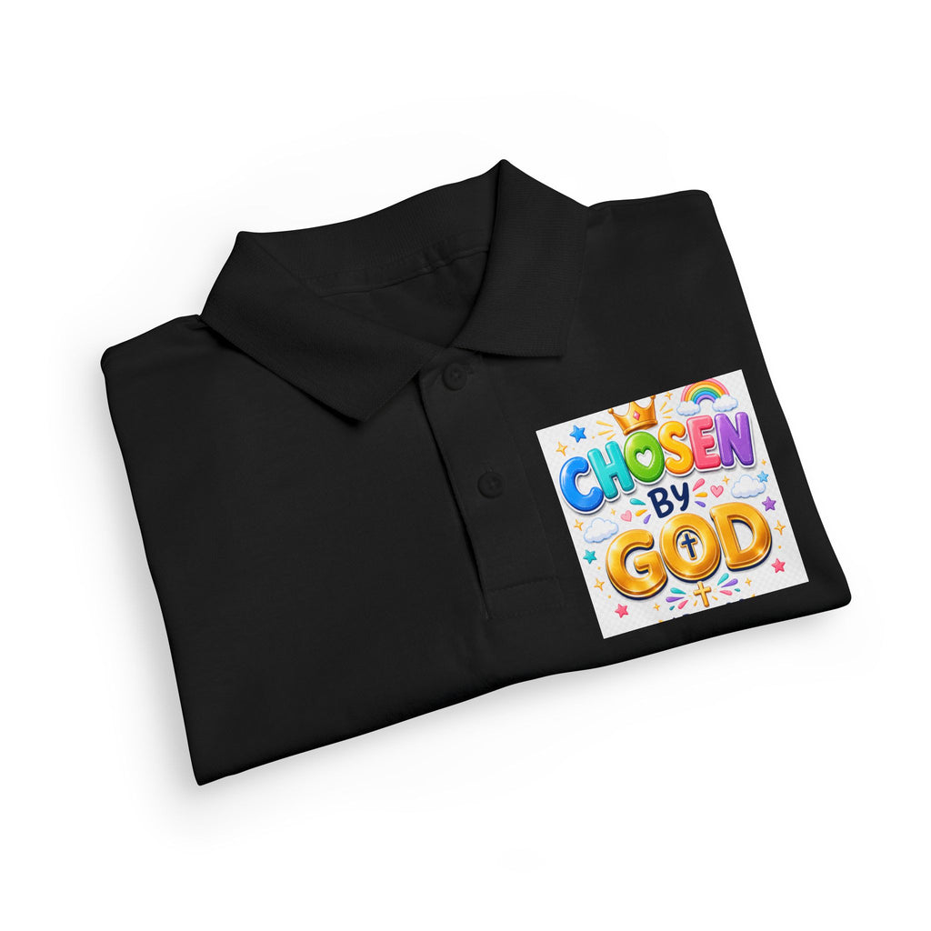 Christian Kids Polo Shirt – "Chosen by God" 1 Peter 2:9 Youth Scripture Tee
