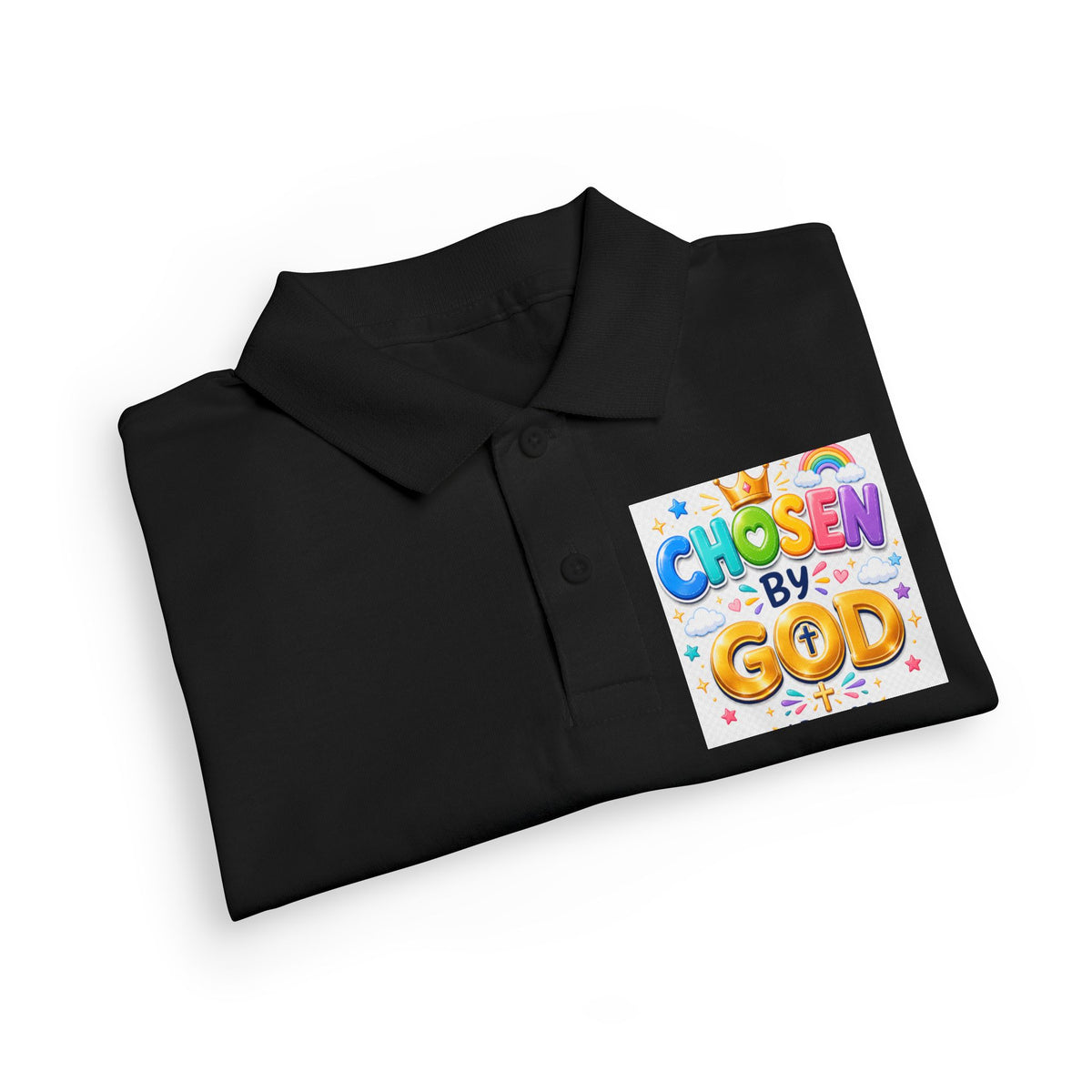 Christian Kids Polo Shirt – "Chosen by God" 1 Peter 2:9 Youth Scripture Tee