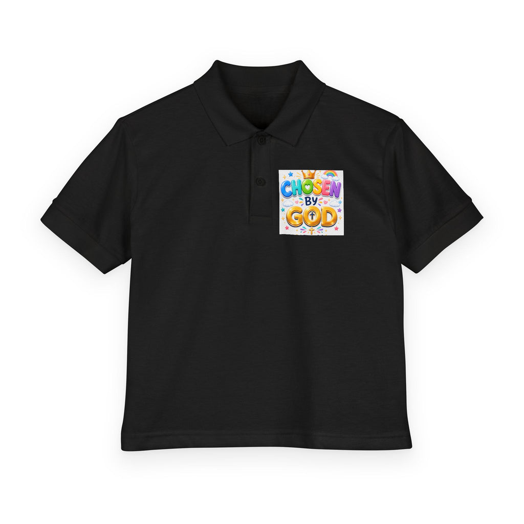 Christian Kids Polo Shirt – "Chosen by God" 1 Peter 2:9 Youth Scripture Tee