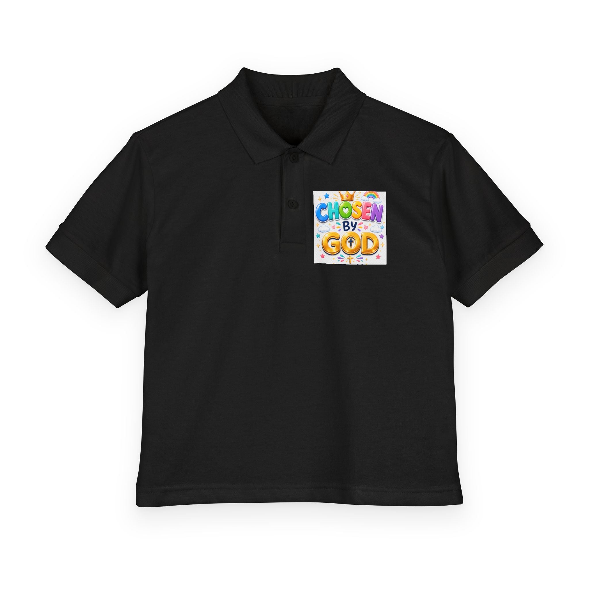 Christian Kids Polo Shirt – "Chosen by God" 1 Peter 2:9 Youth Scripture Tee