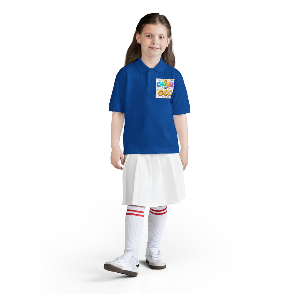 Christian Kids Polo Shirt – "Chosen by God" 1 Peter 2:9 Youth Scripture Tee