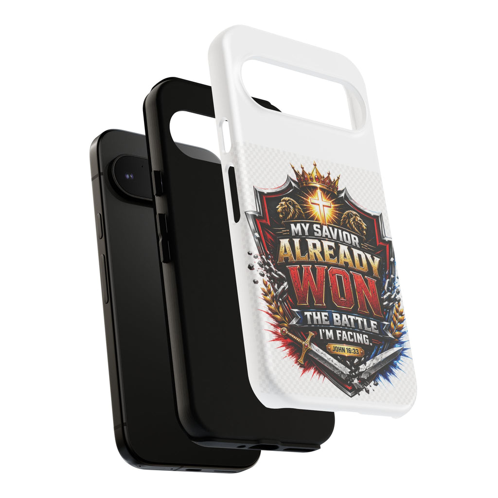 Phone Case - "My Savior Already Won" Christian Faith Protective Tough Case