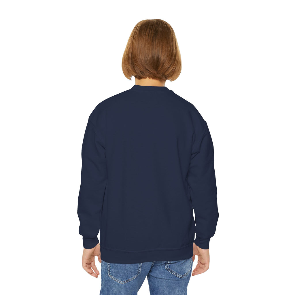 Christian Kids Crewneck Sweatshirt – "The Joy of the Lord Is My Strength" Colorful Floral Faith Pullover