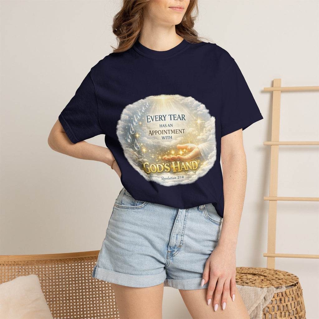 Christian Inspirational T-Shirt – "Every Tear Has an Appointment with God's Hand" Faith Graphic Tee