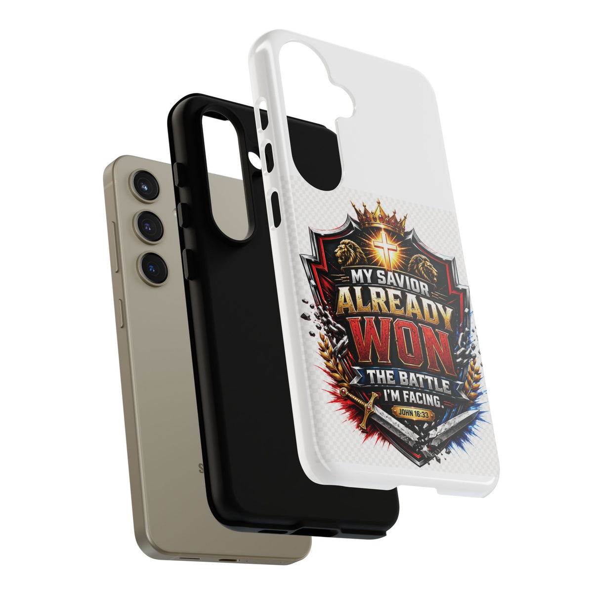 Phone Case - "My Savior Already Won" Christian Faith Protective Tough Case