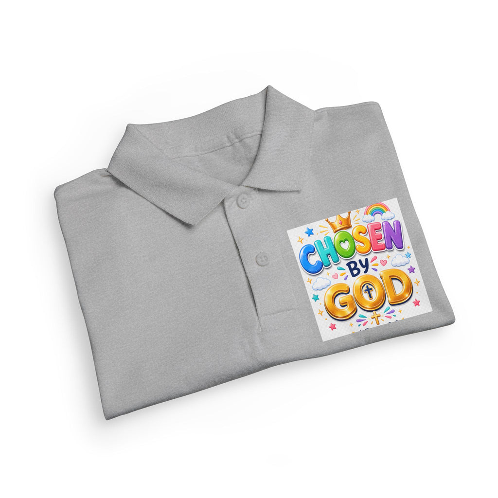Christian Kids Polo Shirt – "Chosen by God" 1 Peter 2:9 Youth Scripture Tee
