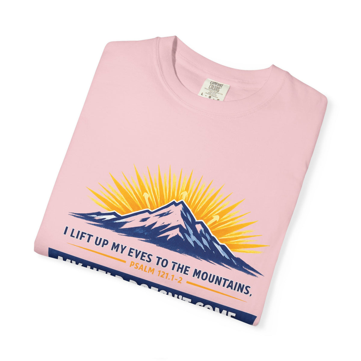 Christian Mountain T-Shirt – "My Help Comes From God" Inspirational Scripture Faith Tee