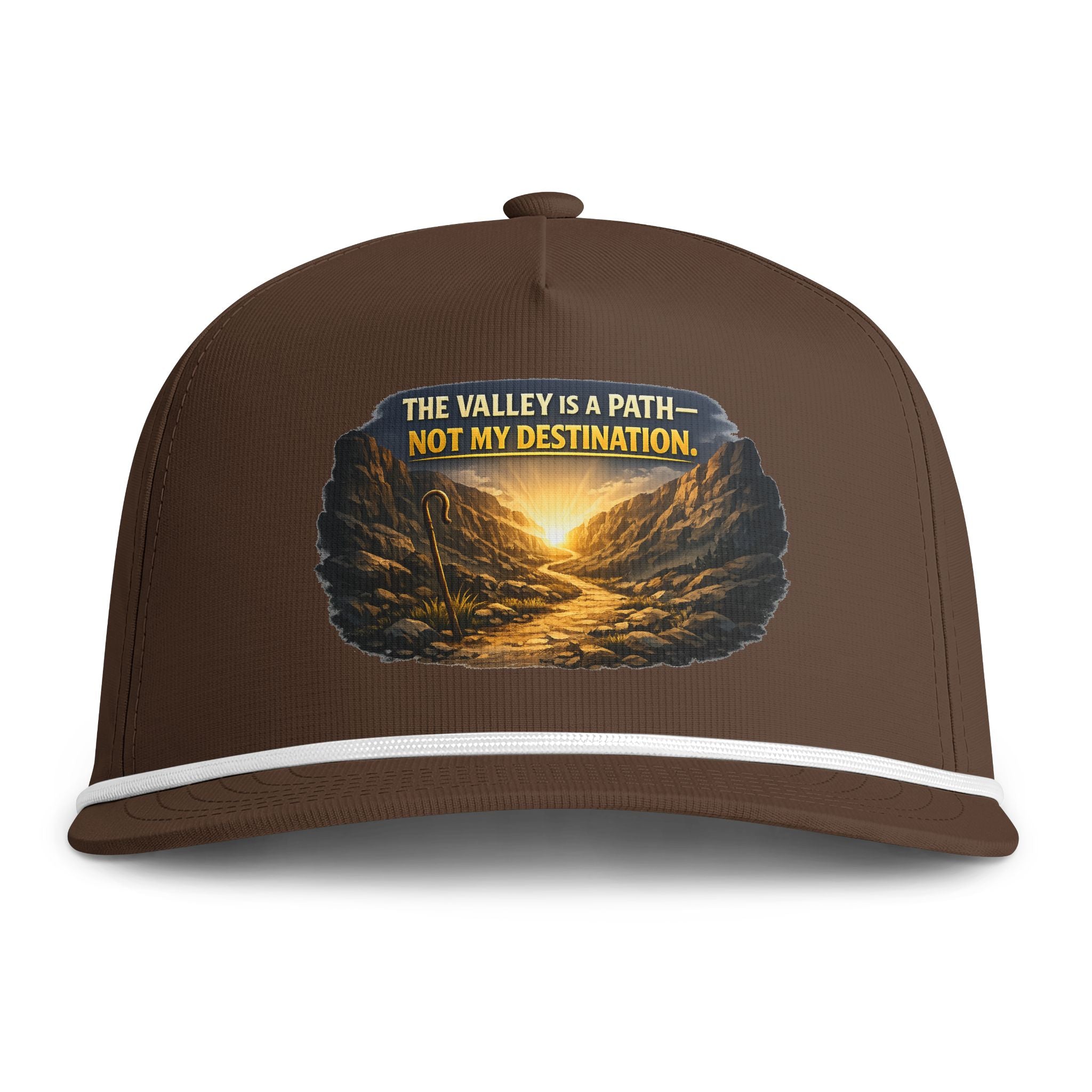 Christian Embroidered Trucker Hat – "The Valley Is a Path, Not My Destination" Faith Snapback Cap
