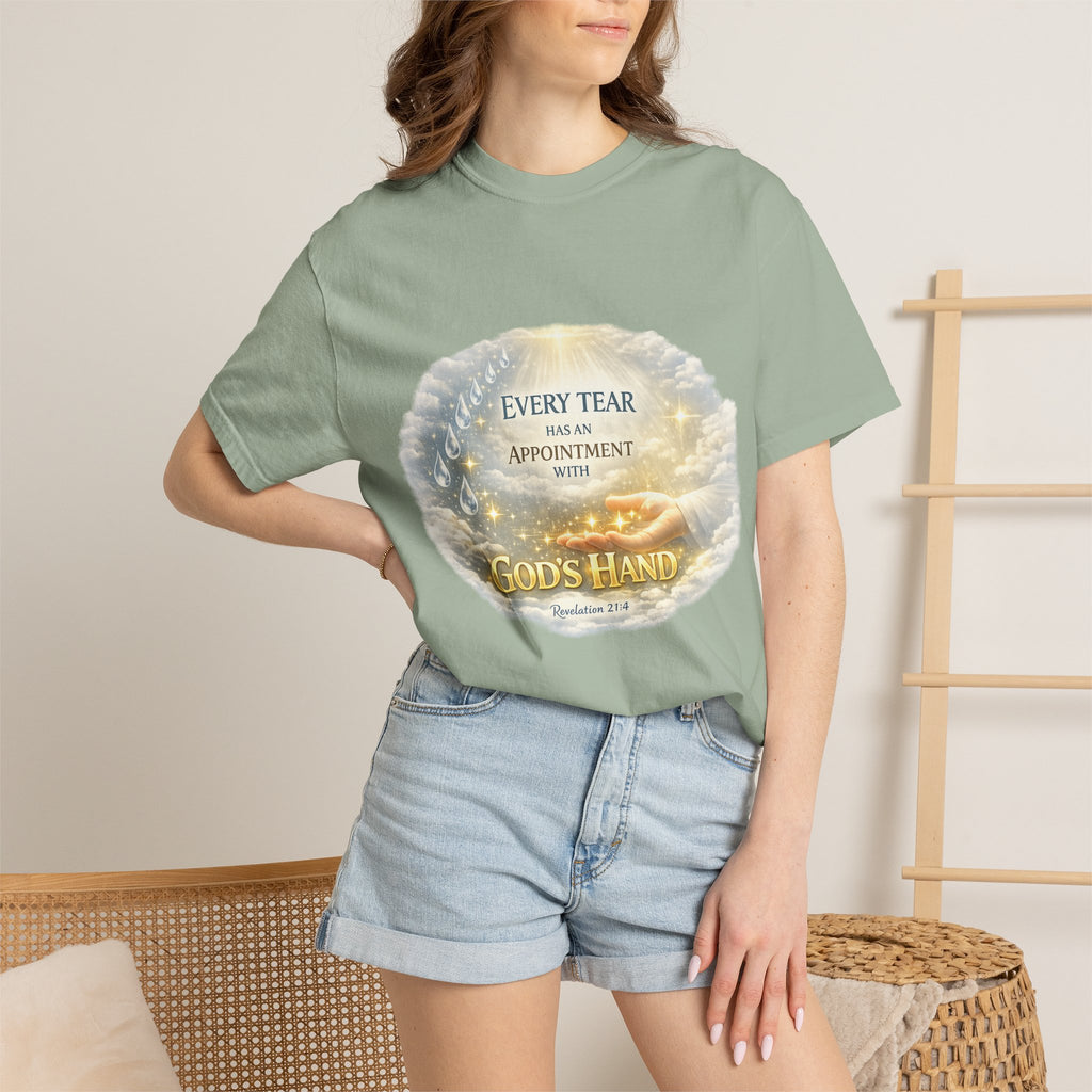 Christian Inspirational T-Shirt – "Every Tear Has an Appointment with God's Hand" Faith Graphic Tee