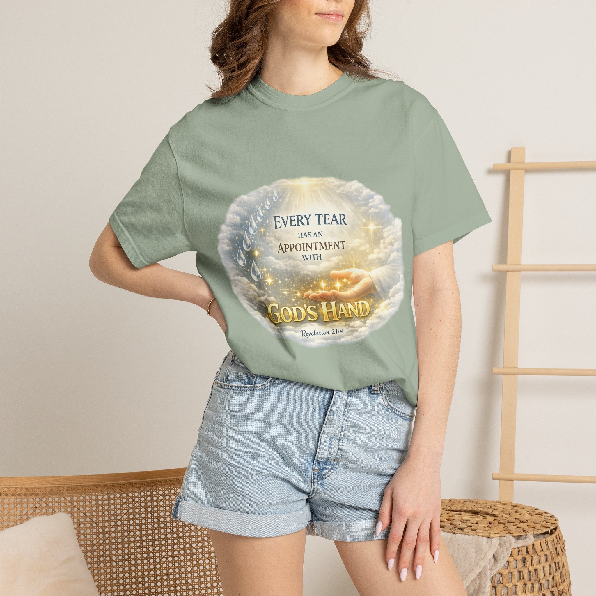 Christian Inspirational T-Shirt – "Every Tear Has an Appointment with God's Hand" Faith Graphic Tee