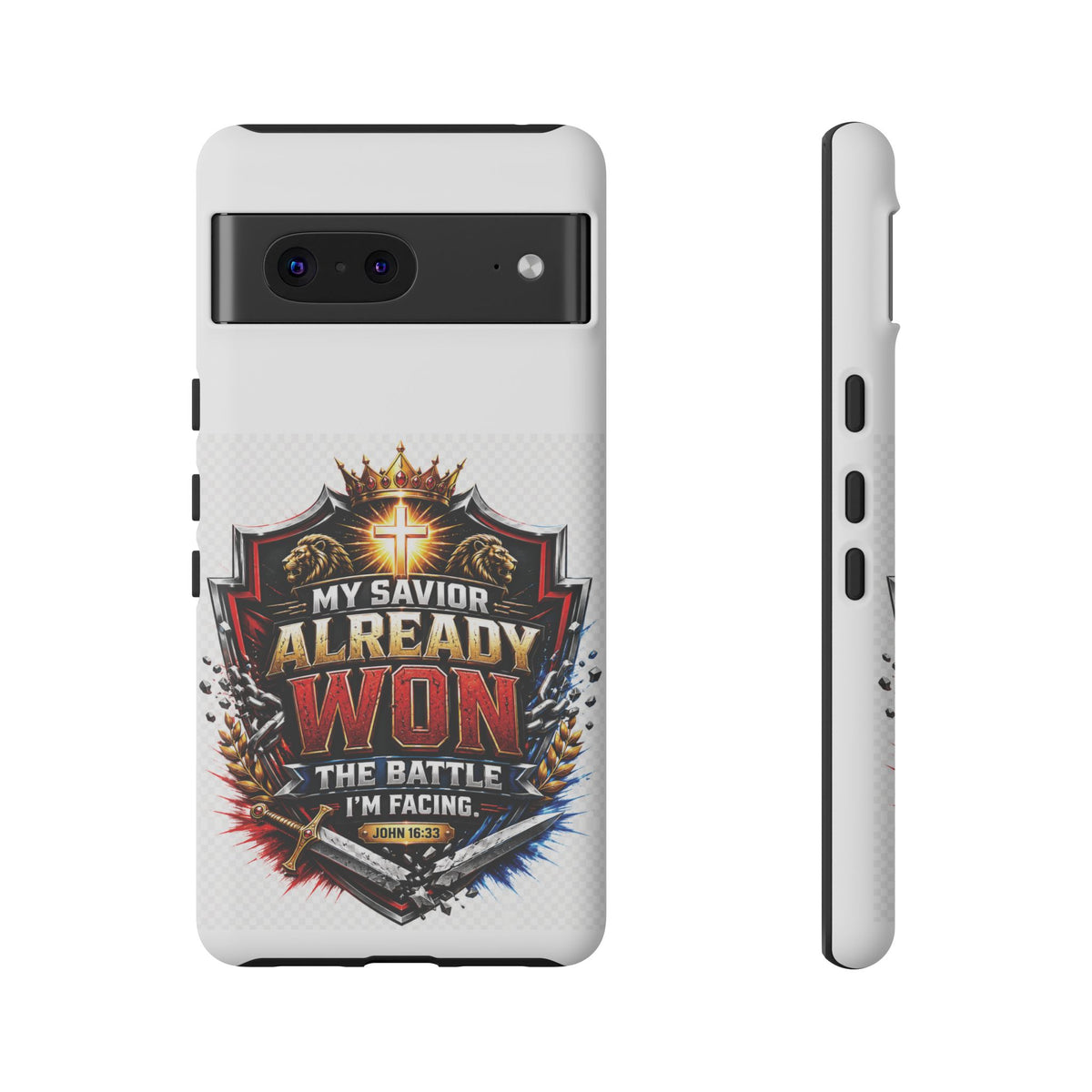 Phone Case - "My Savior Already Won" Christian Faith Protective Tough Case