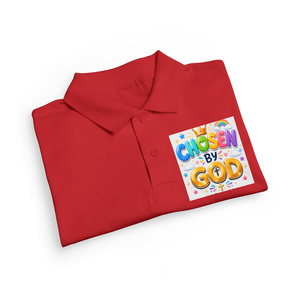 Christian Kids Polo Shirt – "Chosen by God" 1 Peter 2:9 Youth Scripture Tee