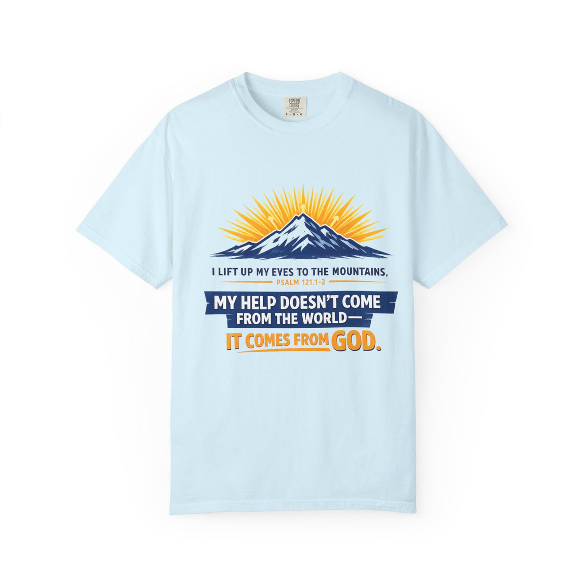 Christian Mountain T-Shirt – "My Help Comes From God" Inspirational Scripture Faith Tee