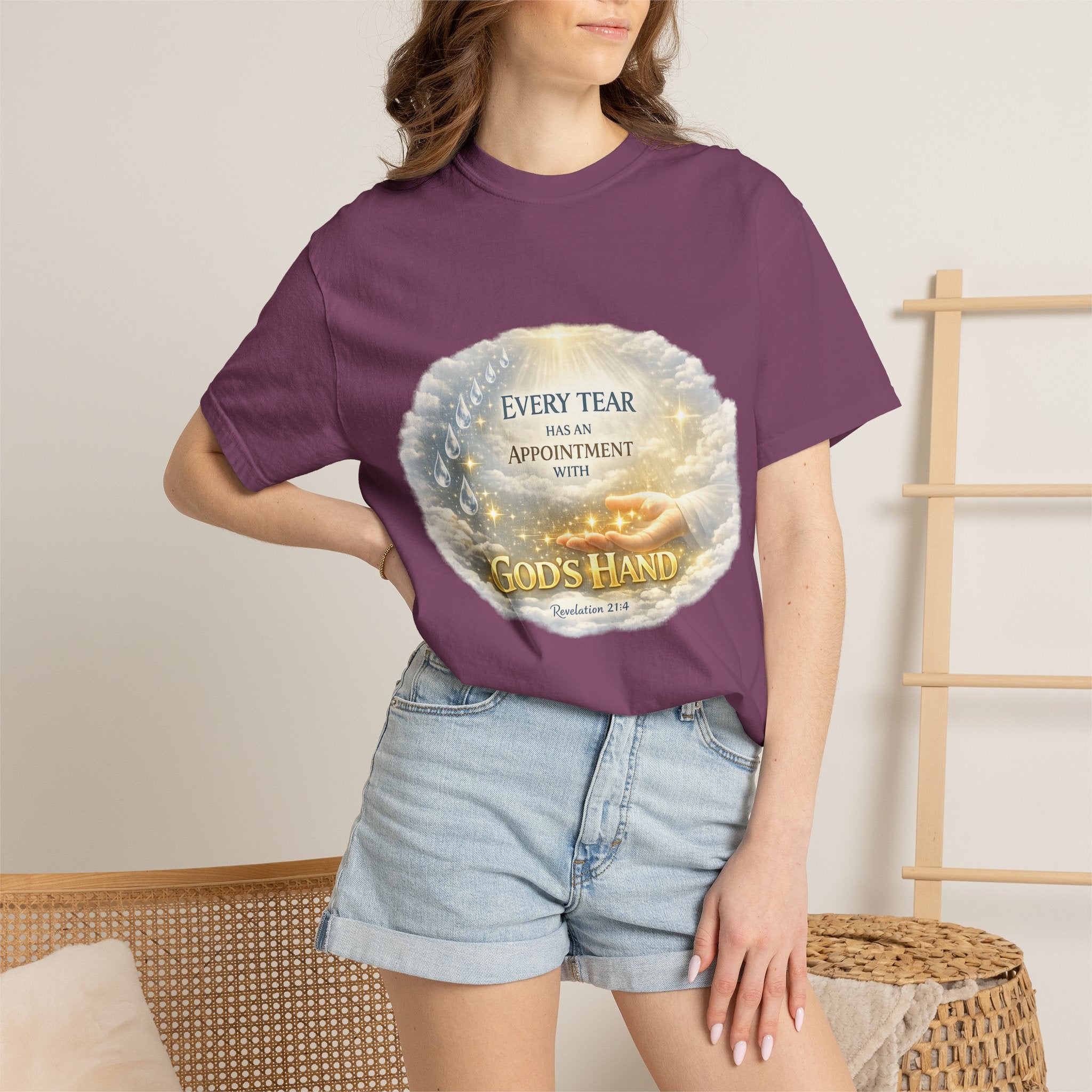 Christian Inspirational T-Shirt – "Every Tear Has an Appointment with God's Hand" Faith Graphic Tee